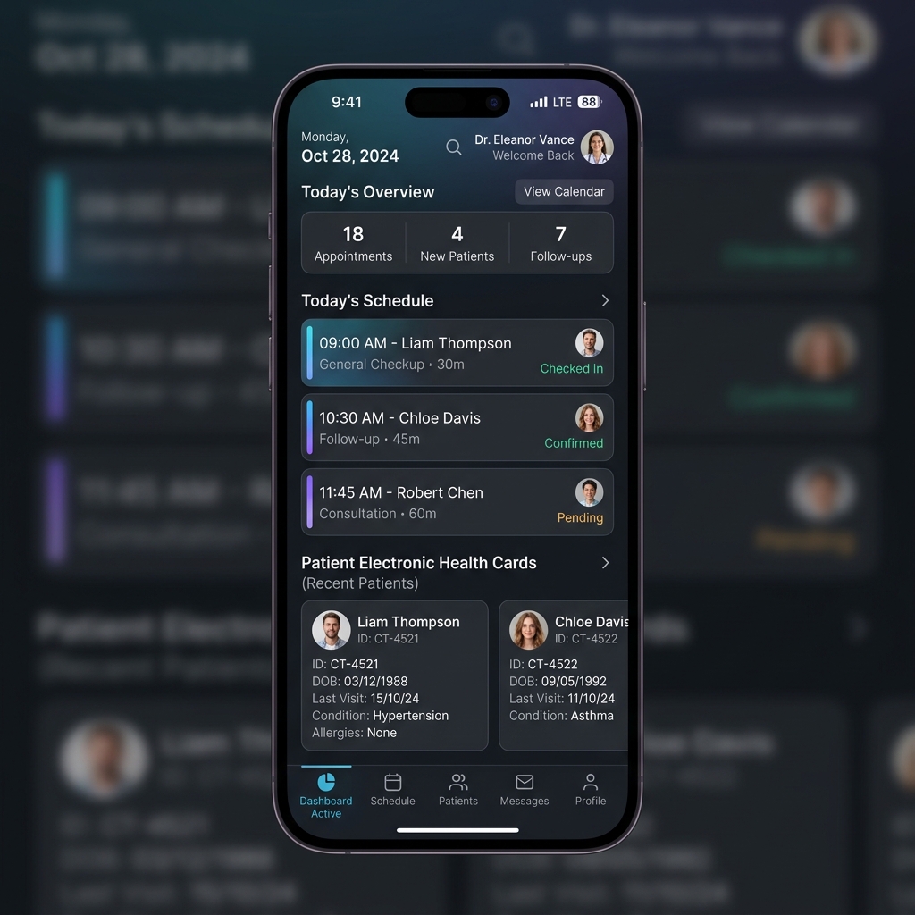 MediCare Pro Clinic Management App Mockup