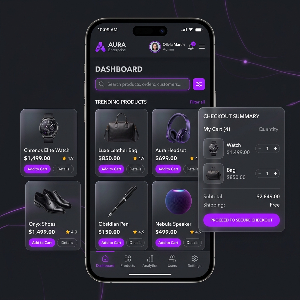 ShopSphere E-Commerce App Mockup